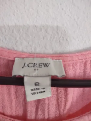 J. Crew Gauze Pink Sleeveless Tie-Waist Tiered Midi Dress Size 6 Spring/Summer thumbnail 5