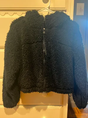 Urban Outfitters Cropped Furry Zip Up thumbnail 1