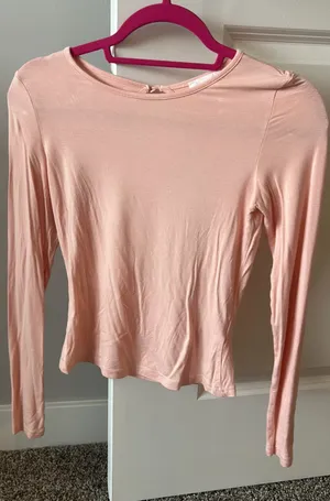 Superdown Pink Open Back Long Sleeve Top thumbnail 1