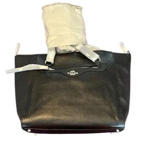 COACH NWT gorgeous black pebble leather crossbody handbag thumbnail 1