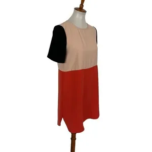Zara Woman Colorblock Short Sleeve Mini Shift Dress Modern Chic Trendy Small‎ thumbnail 4