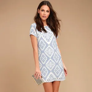 Lulus ✨ Give Me a Print Light Blue Print Shift Dress✨ thumbnail 3