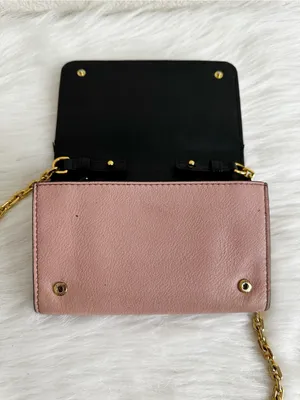 Marc Jacobs Pink Leather Gold Chain Wallet Crossbody Bag thumbnail 3