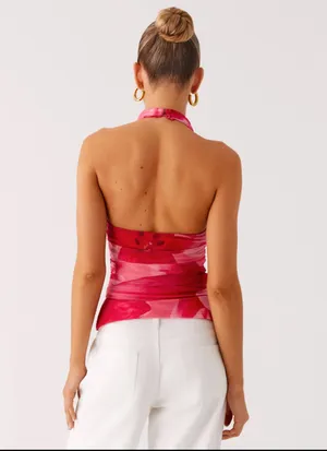 Peppermayo Pink Hibiscus Halter Top thumbnail 3