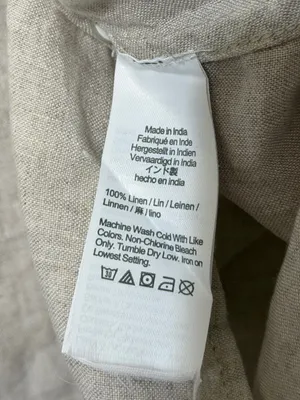 J. CREW Baird McNutt Irish Linen Button Shirt Khaki Coastal Beige Preppy Size 4 thumbnail 8