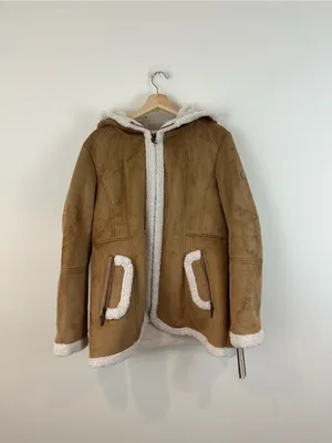 Koolaburra by UGG Hooded Shearling Jacket Tan Brown Size XL NWT thumbnail 3