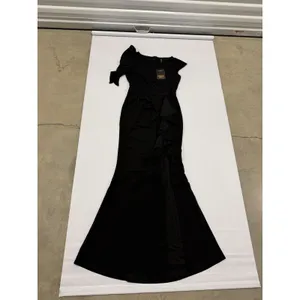 WOOSEA Womens Black High Split Ruffle Bodycon Evening Gown Dress Size S NWT thumbnail 2
