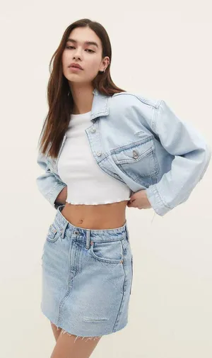 Stradivarius Jean Skirt thumbnail 1