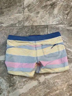 Patagonia Wavefarer Board Swim Shorts In pink yellow and Blue Women's Sz 10 thumbnail 5