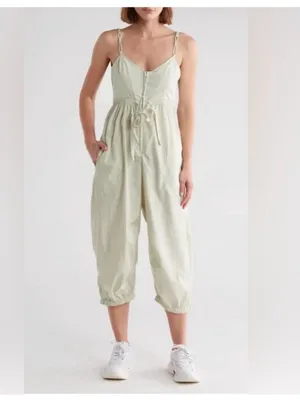 NWT FP Movement Down to Earth Onesie Jumpsuit in Summermist Light Green Small thumbnail 3