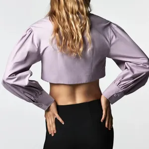 NWT Zara‎ Voluminous Cropped Poplin Shirt thumbnail 5