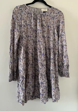 Universal Thread Pink Ditsy Floral Peasant Long Sleeve Mini Dress XS Cottagecore thumbnail 1