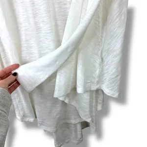 Free People We The Free Aria Trapeze White Boho Drapey Asymmetric Crewneck Top thumbnail 5