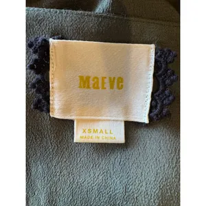 Maeve Anthropologie Dress Women XS Olive Green Faux Wrap Mini Preppy‎ Boho Retro thumbnail 14