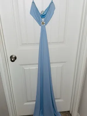 Peppermayo Powder Blue Strapless Cutout Maxi Dress thumbnail 4