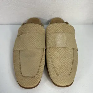 Free People Mules 39 At Ease 2.0 Loafer Suede Embossed Leather Cafe Beige Womens thumbnail 6