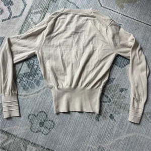 Lululemon Athletica Cream Cardigan Sweater with Ribbed Detailing thumbnail 2