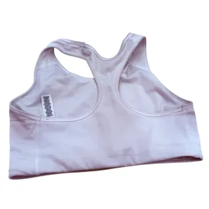 Nike Dri-Fit White Swoosh Halter Sports Bra Size Large thumbnail 4