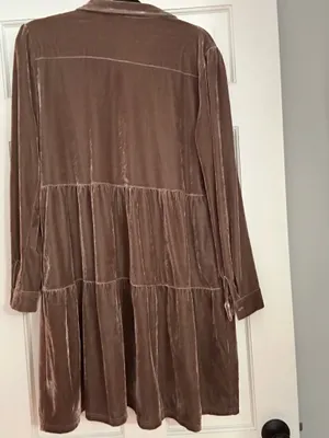 Umgee Velvet Dress Brown thumbnail 2