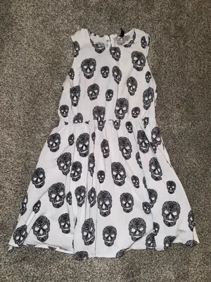 H&M Divided Sleeveless Skull Print Skater Dress thumbnail 1