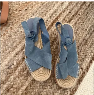 Marc Fisher Blue Suede Platform Sandals thumbnail 3
