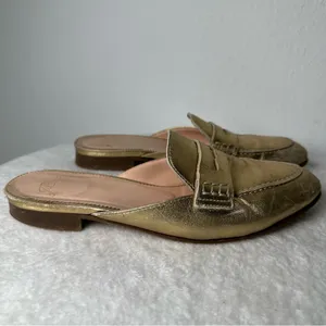 J. Crew Metallic Gold Loafers Women’s 7 thumbnail 5