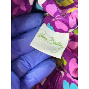 Vera Bradley Purple Floral Quilted Cotton‎ Shoulder Bag Butterfly Print Tote thumbnail 9