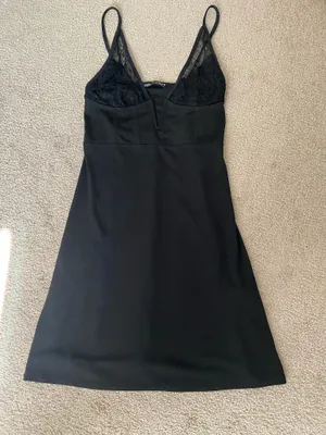 Zara Black Lace Bustier Slip Dress- Size Med thumbnail 5