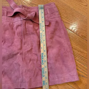 Free People Living for Love Goat Leather Mini Skirt –Pink / Dusty Rose – Size 10 thumbnail 4