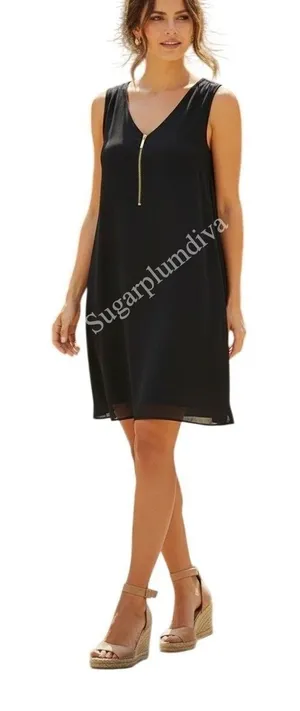 Michael Kors Basics Stretch Jersey LBD Black Sleeveless Dress‎ SMALL Classic thumbnail 1