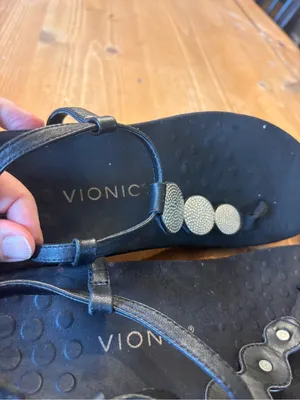 Vionic womens Lizbeth leather embellished T-strap sandals black 10 thumbnail 7