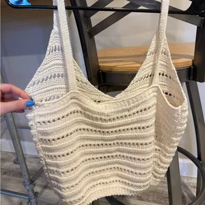 Piombo Relaxed Fit Cream Crochet Tank thumbnail 6