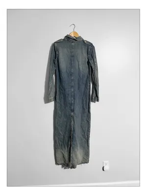 Zara New Raw Hem Maxi Jean Dress thumbnail 4