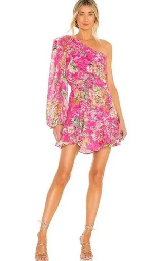 Hemant and Nandita Miyu Pink One Shoulder Mini Dress thumbnail 1