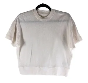 Madewell Womens Waffle Mockneck Tee Crew Neck Short Sleeve Lighthouse Ivory XS thumbnail 3