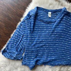 We The Free Island Girl Hacci Blue Striped Oversized Top thumbnail 2