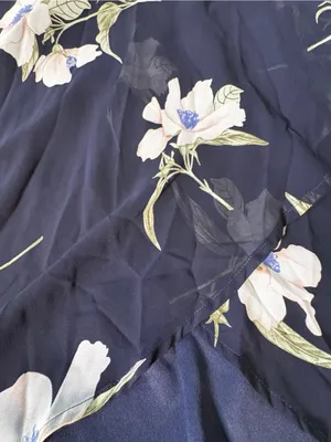 Lulus All Mine Wrap Maxi Dress XXS Navy Blue Floral High Slit Wedding Guest NWT thumbnail 11
