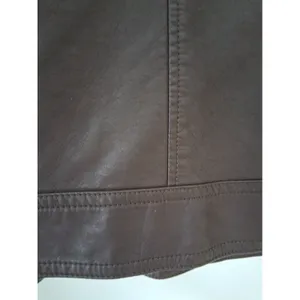 Christopher & Banks Jacket Brown Faux Leather Zip Up Pockets Women's size L thumbnail 8