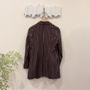 J.ING Jing Brown Stripe Long Casual Blazer Suit Jacket Size Small NWT thumbnail 6