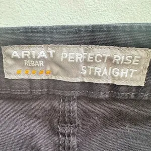 Ariat‎ Womens Rebar Perfect Rise Straight Black Cargo Work Wear Tough Pants 32S thumbnail 4