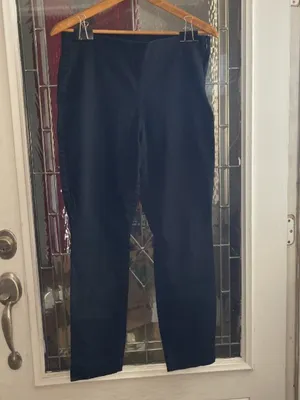 Old Navy Crop Ankle Pants Black Sid Zip Split Hem Sz 12 Tall thumbnail 5