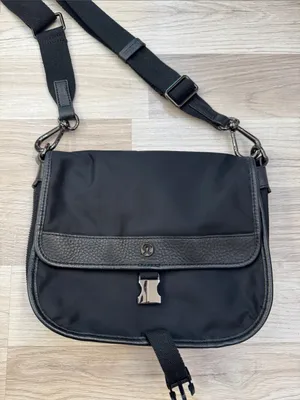 Lululemon Now & Always Crossbody bag Black Nylon Leather Trim thumbnail 1