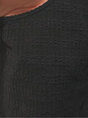 PacSun Black ribbed crop top with textured weave #ribbed #basics thumbnail 3