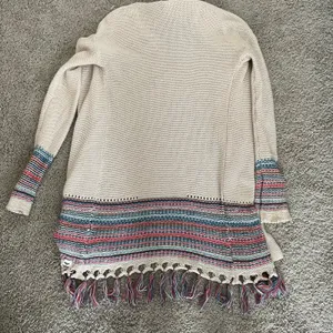 ROXY Near Future Knit Fringe Cardigan Open Front Long Sleeve Size Medium thumbnail 11
