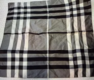 Burberry Gray and Black Checkered Scarf thumbnail 1