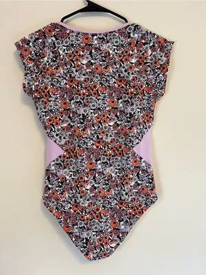 Carve Designs Barrel One Piece swimsuit zip front poppy floral size small thumbnail 3