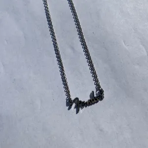 💎🩶 Vintage Y2K 2000s NWT Fender Monogram Statement Silver Tone Metal Pendant & Ball Chain Necklace $19.99 🩶💎 thumbnail 10