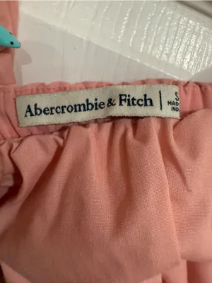 Abercrombie & Fitch Emerson Ruched Puff Sleeve Mini Dress‎ Pink thumbnail 3