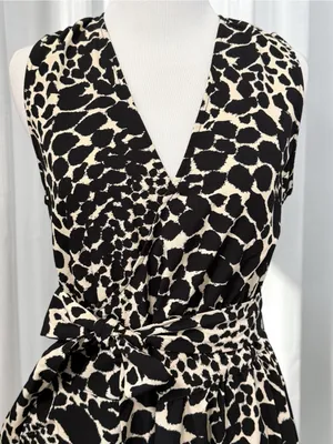 NWT Who What Wear Swirling Leopard Wrap Ruffle High Low Maxi Dress XS thumbnail 5