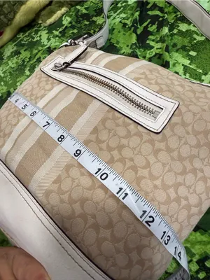 Coach Beige Signature Stripe Crossbody Bag thumbnail 12